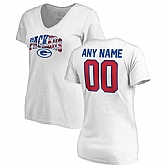 Women Customized Green Bay Packers NFL Pro Line by Fanatics Branded Any Name & Number Banner Wave V Neck T-Shirt White,baseball caps,new era cap wholesale,wholesale hats